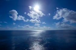 "...and they sailed over a dark blue disk, perpetually renewed, under a pale blue dome..." 